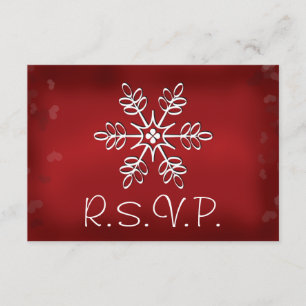 RSVP Response Card Rot-Weiß-Schneeflocke Karte