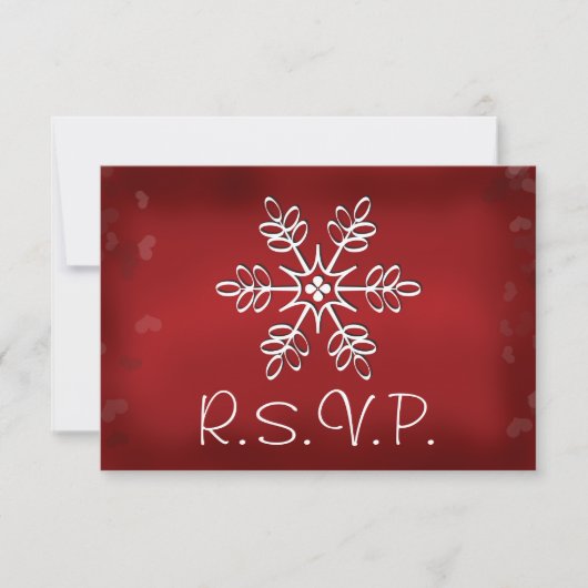 RSVP Response Card Rot-Weiß-Schneeflocke Karte (Vorderseite)