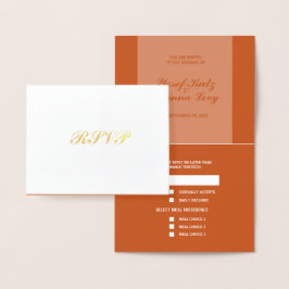 RSVP Response Card Terracotta and Foil Wedding Folienkarte