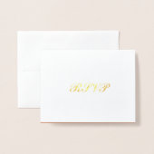 RSVP Response Card Terracotta and Foil Wedding Folienkarte (Vorderseite mit Umschlag)