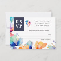 RSVP Response-Karte für helle Wasserfarben