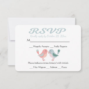 RSVP Rosa und Blaue Verliebte Hochzeitsfeier Karte