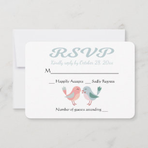 RSVP Rosa und Blaue Verliebte Hochzeitsfeier Karte
