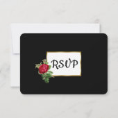 RSVP-Rose für Hochzeiten in Schwarz und Weiß RSVP Karte (Rückseite)