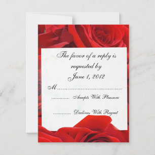 RSVP rote Rosen Hochzeitseinladungen Karte