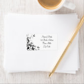 RSVP-Rücksendeaufkleber für Schwarz-Swirl-Hochzeit Adressaufkleber (Insitu)