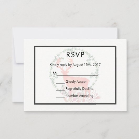 RSVP Rustic Botanical Watercolor Wedding Karte (Vorderseite)