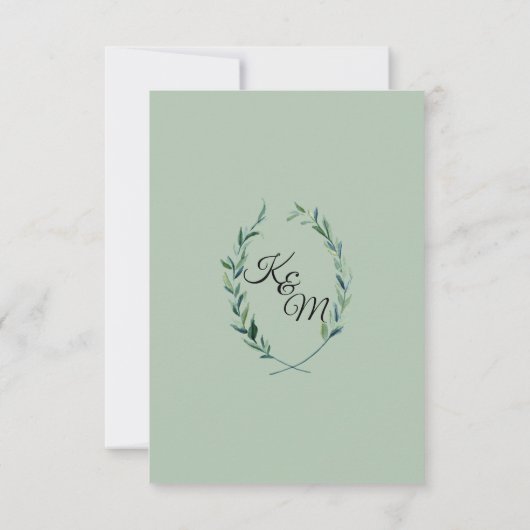 RSVP Sage Green Laurel Wreath Olive Leaf Zweigstel (Rückseite)