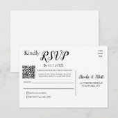 RSVP scannen Sie den QR-Code oder senden Sie die A Karte (Vorne/Hinten)