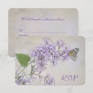 RSVP Schmetterling auf Flieder Einladung