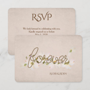 RSVP-Seil für immer mit Blumen Einladung
