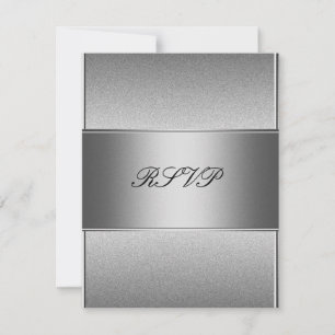RSVP Silber Grau Metall Schwarz 21. Geburtstag Einladung