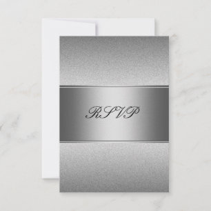 RSVP Silber Grau Metall Schwarz 21. Geburtstag Karte