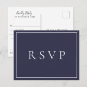 RSVP Song Request for Navy Blue Botanical Wedding Einladungspostkarte (Vorne/Hinten)