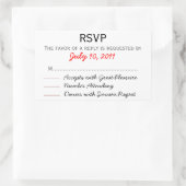 RSVP-Sticker für Hochzeiten Rechteckiger Aufkleber (Tasche)