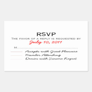 RSVP-Sticker für Hochzeiten Rechteckiger Aufkleber