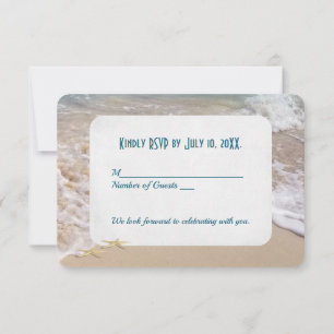 RSVP Strandhochzeit Herzen  Einladung