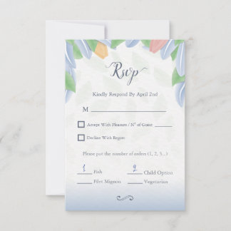 RSVP - Vectorial Tulip With Leaves In Cold Color Karte