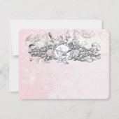 RSVP (Vintag Bird Pink Musical Scroll Wedding) Karte (Rückseite)