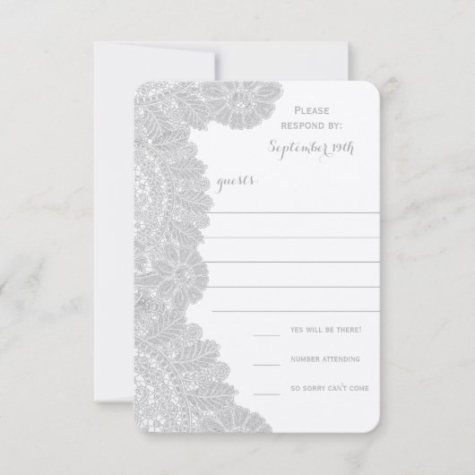 RSVP Vintag Lace Wedding Karte (Vorderseite)