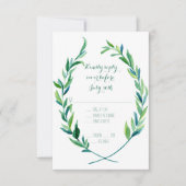 RSVP w Menu Laurel Wreath Olive Leaf Branch Modern (Vorderseite)