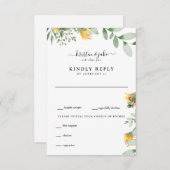 RSVP (Watercolor Sunflower & Foliage Wedage) (Vorne/Hinten)