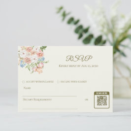 RSVP wedding card butter yellow garden floral Karte