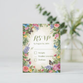 RSVP-Wildblume für Aquarellbilder mit QR-Code RSVP Karte (Stehend Vorderseite)