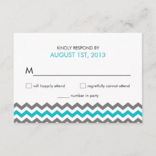 RSVP Zickzack Zigzag-Antwortkarten für Hochzeiten Karte