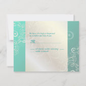 RSVPs für aquamarine/Perl-Wirbel erfordern 12x18-E RSVP Karte (Rückseite)