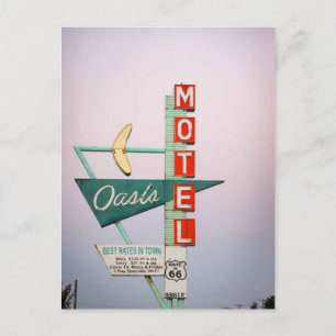 Rt 66 Tulsa Vintage Motel Schild Postkarte
