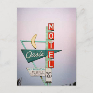 Rt 66 Tulsa Vintage Motel Schild Postkarte