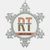 RT-Geschenk für den Atemtherapeuten Schneeflocken Zinn-Ornament (Vorderseite)