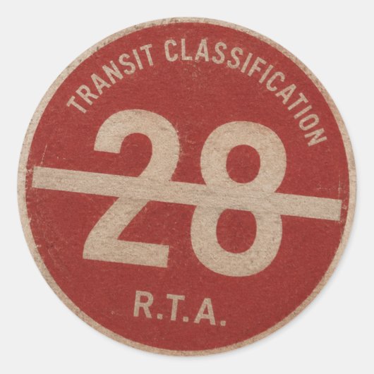 RTA-Klasse 28 Transit eingeschränkt Runder Aufkleber (Vorderseite)