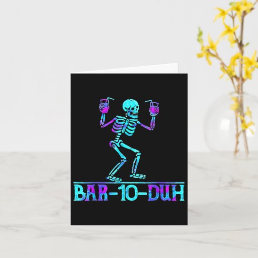 Rtender Halloween R 10 Duh Skeleton Drinking Costu Karte (Gelbe Blume)