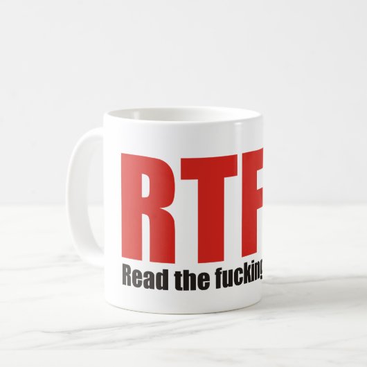RTFM KAFFEETASSE (Vorderseite Links)