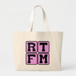 RTFM Lies Das #$%%^ Handbuch Internet Slang Akrony Jumbo Stoffbeutel