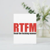RTFM POSTKARTE (Stehend Vorderseite)