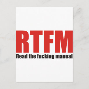 RTFM POSTKARTE