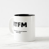 RTFM ZWEIFARBIGE TASSE (Vorderseite Links)