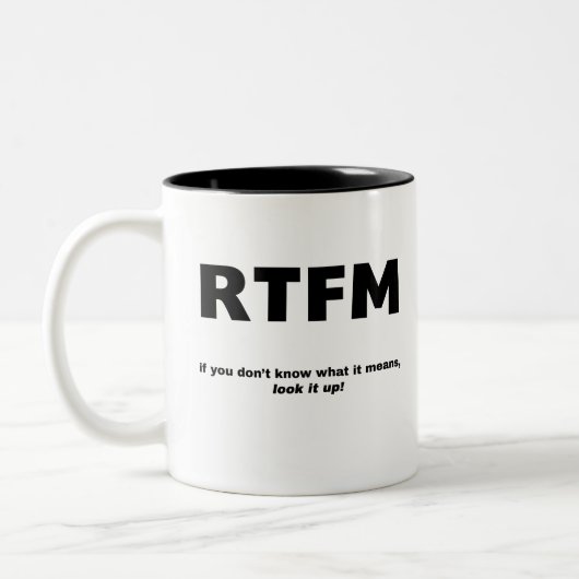 RTFM ZWEIFARBIGE TASSE (Links)