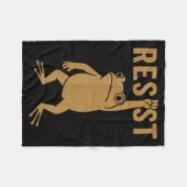Rtland Frog Funny City Art - Rtland Frog Protest Fleecedecke (Vorderseite (Horizontal))