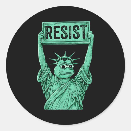 Rtland Frog Funny City Art - Rtland Frog Protest  Runder Aufkleber (Vorderseite)