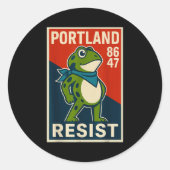 Rtland Frog Protest For Men And Women Runder Aufkleber (Vorderseite)