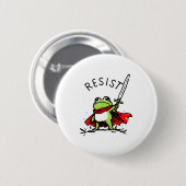 Rtland Frog Protest Resist Funny Frogs Activist Button (Vorne & Hinten)