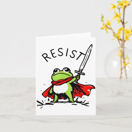 Rtland Frog Protest Resist Funny Frogs Activist  Karte (Gelbe Blume)