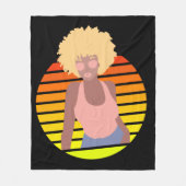 RTRO AFRO QUEEN - AFRO AMERIKANISCHE QUEEN FLEECEDECKE (Vorderseite)