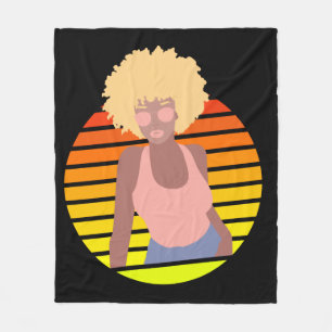 RTRO AFRO QUEEN - AFRO AMERIKANISCHE QUEEN FLEECEDECKE