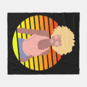 RTRO AFRO QUEEN - AFRO AMERIKANISCHE QUEEN FLEECEDECKE (Vorderseite (Horizontal))