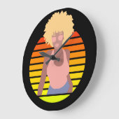 RTRO AFRO QUEEN - AFRO AMERIKANISCHE QUEEN GROßE WANDUHR (Winkel)